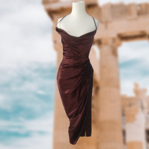 NWT House of CB London  Satin Gathered Corset Reva Dress size small  very sexy - Picture 1 of 16